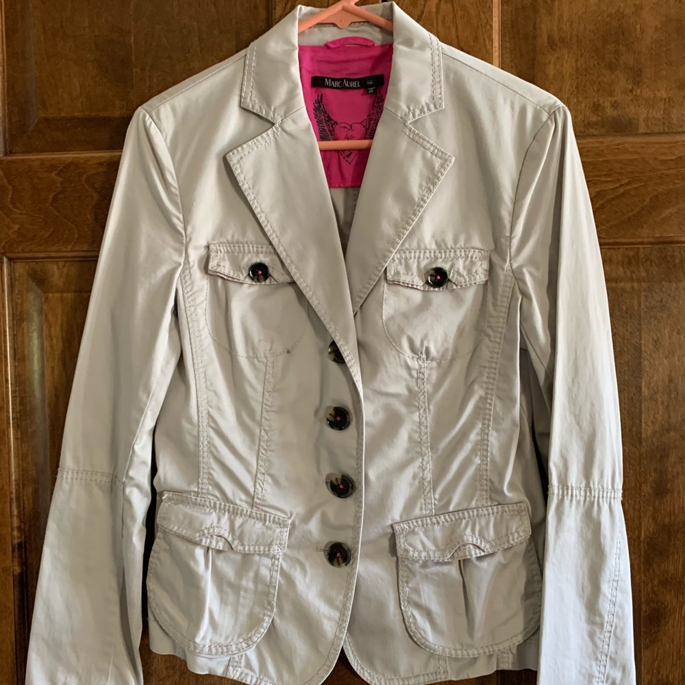 Marc Aurel Light Tan Khaki Blazer - Size Women's EUR38
